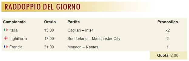pronostici di oggi