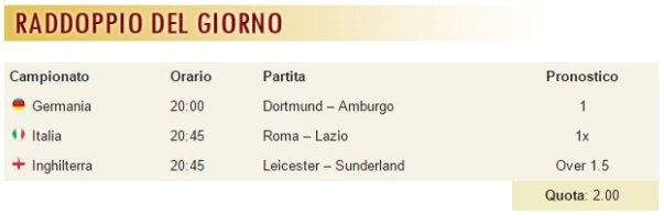 pronostici di oggi