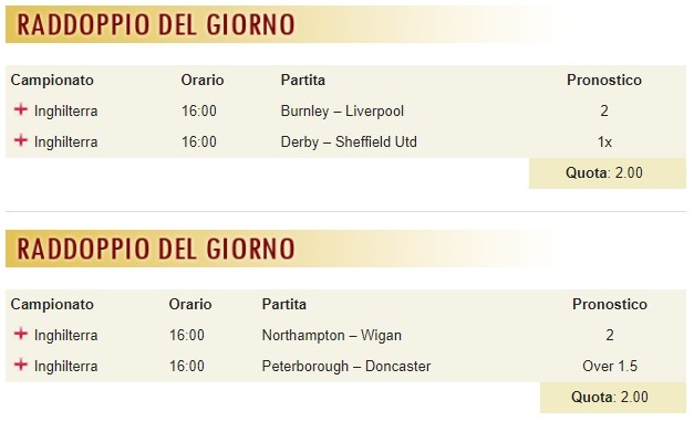 pronostici di oggi
