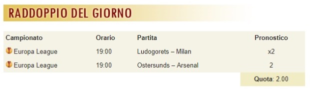 pronostici di oggi