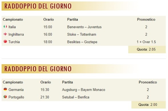 pronostici di oggi