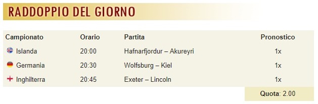 pronostici di oggi