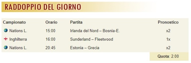 pronostici di oggi