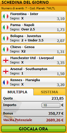 pronostici di oggi