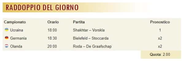 pronostici di oggi