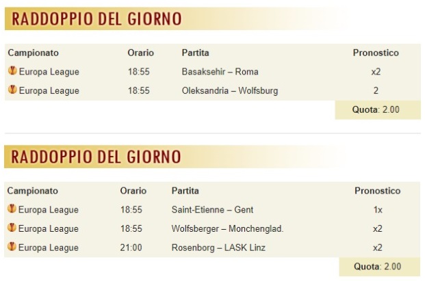 pronostici di oggi