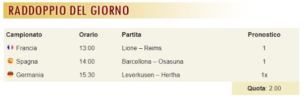 pronostici di oggi