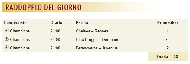 pronostici di oggi