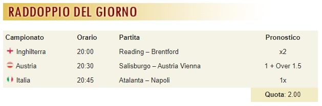 pronostici di oggi