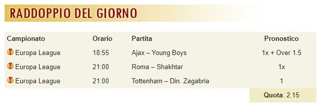 pronostici di oggi