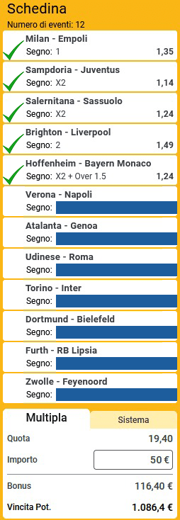pronostici di oggi
