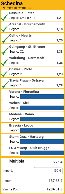 pronostici di oggi