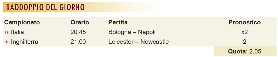 pronostici di oggi