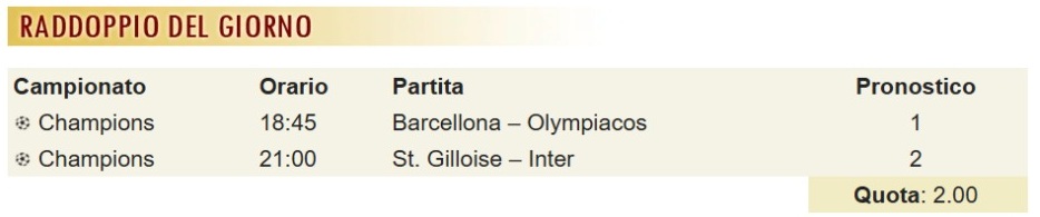 pronostici di oggi