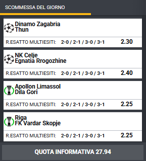 pronostici di oggi