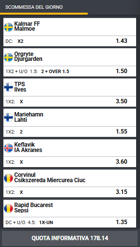 pronostici di oggi