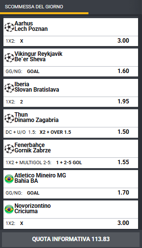 pronostici di oggi