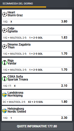 pronostici di oggi