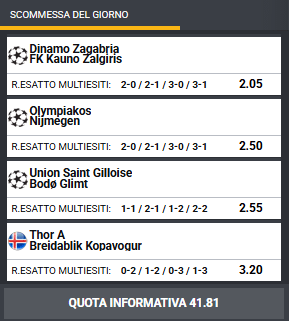 pronostici di oggi